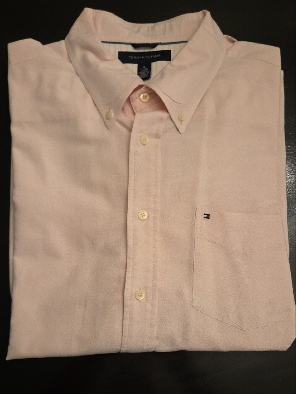 Tommy Hilfiger Light Pink Long-Sleeve Button-Down Dress Shirt